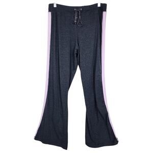 Large Dark Grey Gray Pink Trim Sweatpants